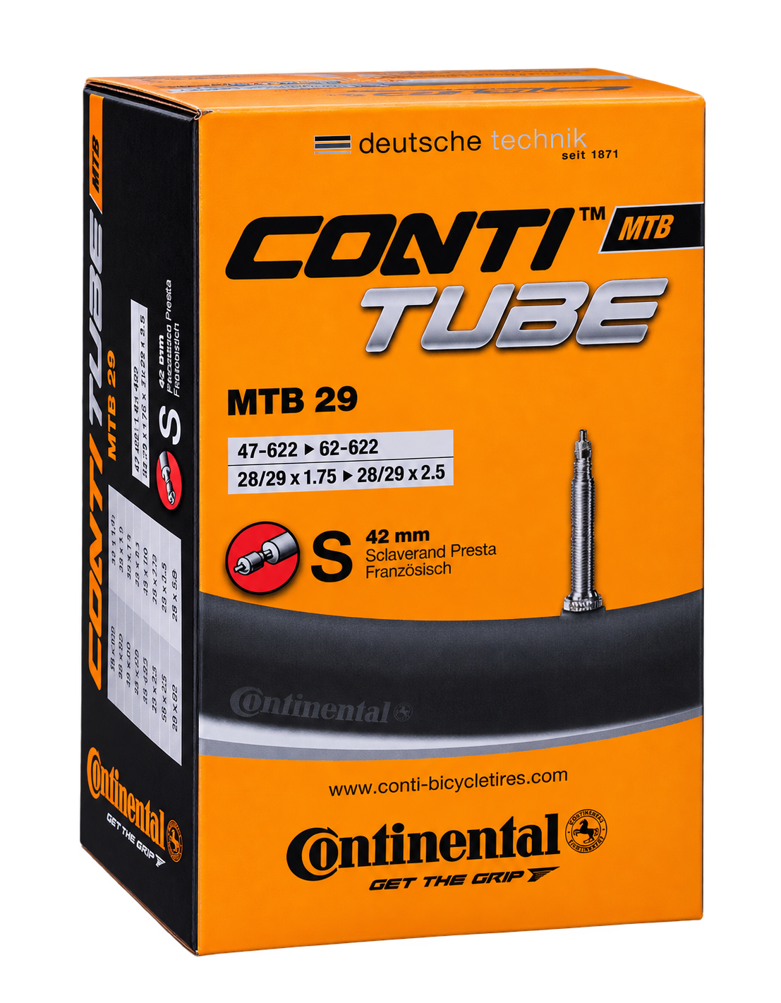 Continental MTB 29 Inner Tube – 28/29 × 1.75-2.50, Presta 42 mm
