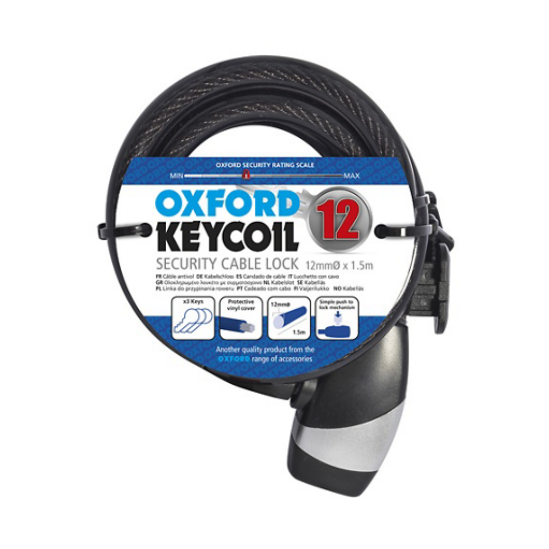 OXFORD Essential Cable Lock 12×1500 mm - Black